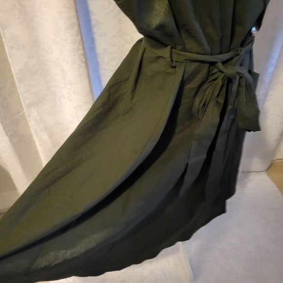 NWT City Chic Women Dress Lafayette, Size XL/22, Green, Linen Blended, Office - Picture 4 of 16